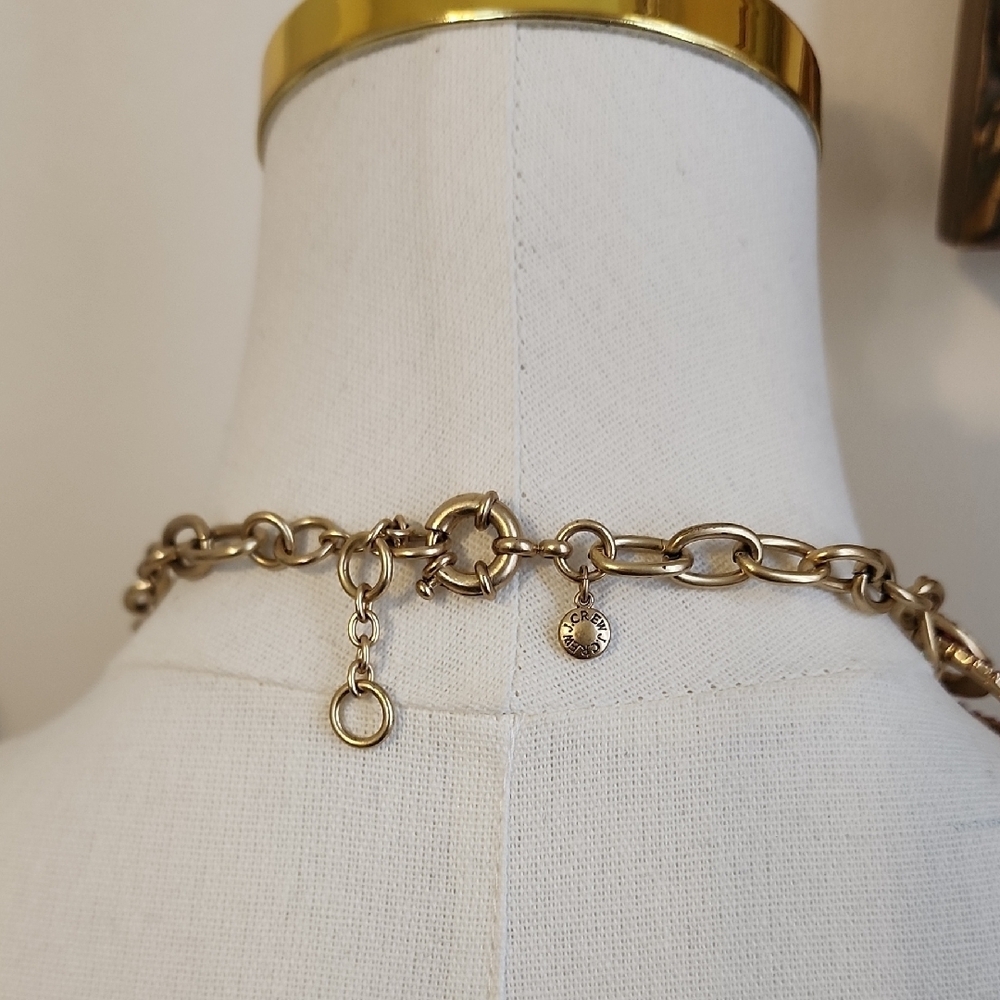J. Crew Multicolor Rhinestone Chain Statement Necklace Adjustable - Picture 6 of 7